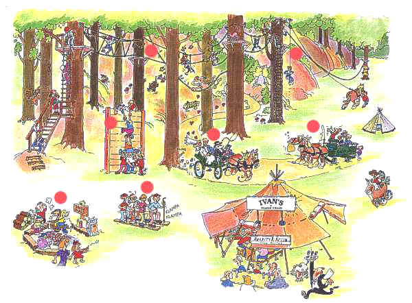 A group of participants in an activity at Äventyrsarken